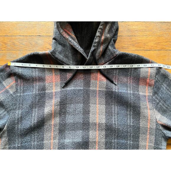 TOPMAN Gray/Multicolored Plaid Hoodie Mens sz L - Picture 7 of 9
